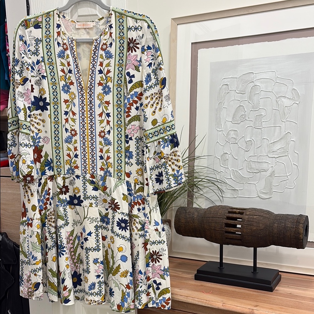 Tory Burch Multicolor Drop-waist Floral Dress in Silk